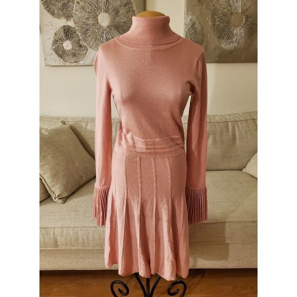 CAARA Pink Turtleneck Dress sz Large - Picture 2 of 12